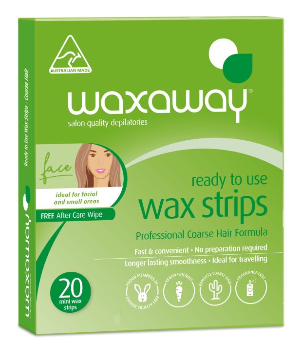 WAXAWAY READY TO USE FACE STRIPS 20PK